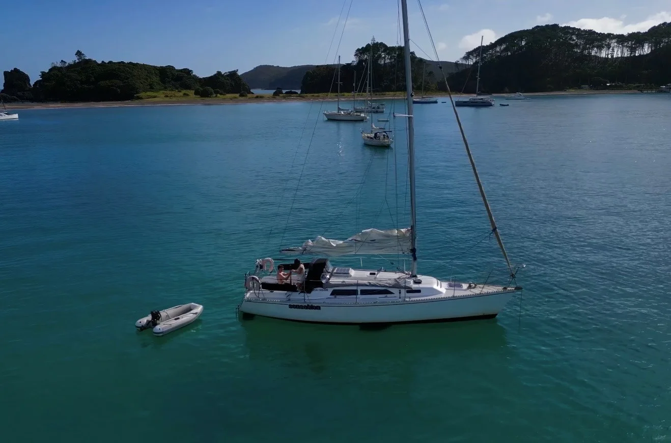 Sensation at anchor in calm turquoise water